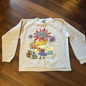 Rugrats Biggest Bestest Kid Sweatshirt Gray 1997 Nickelodeon Kids Size XL‎